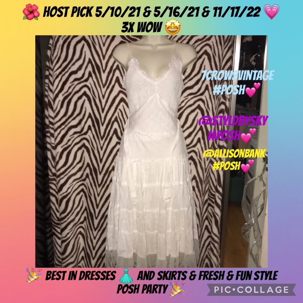 Connected Apparel Vintage beautiful white dress 👗 size Medium 💕